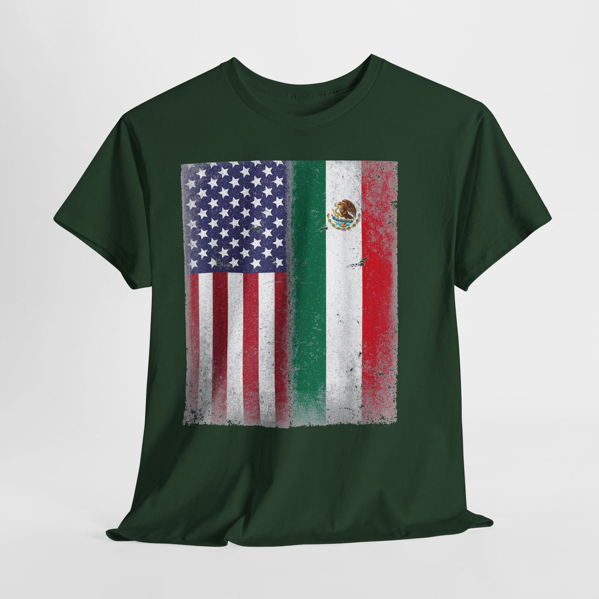 American & Mexican Heritage Flags #1 Unisex Heavy Cotton Tee - 312tshirts 2