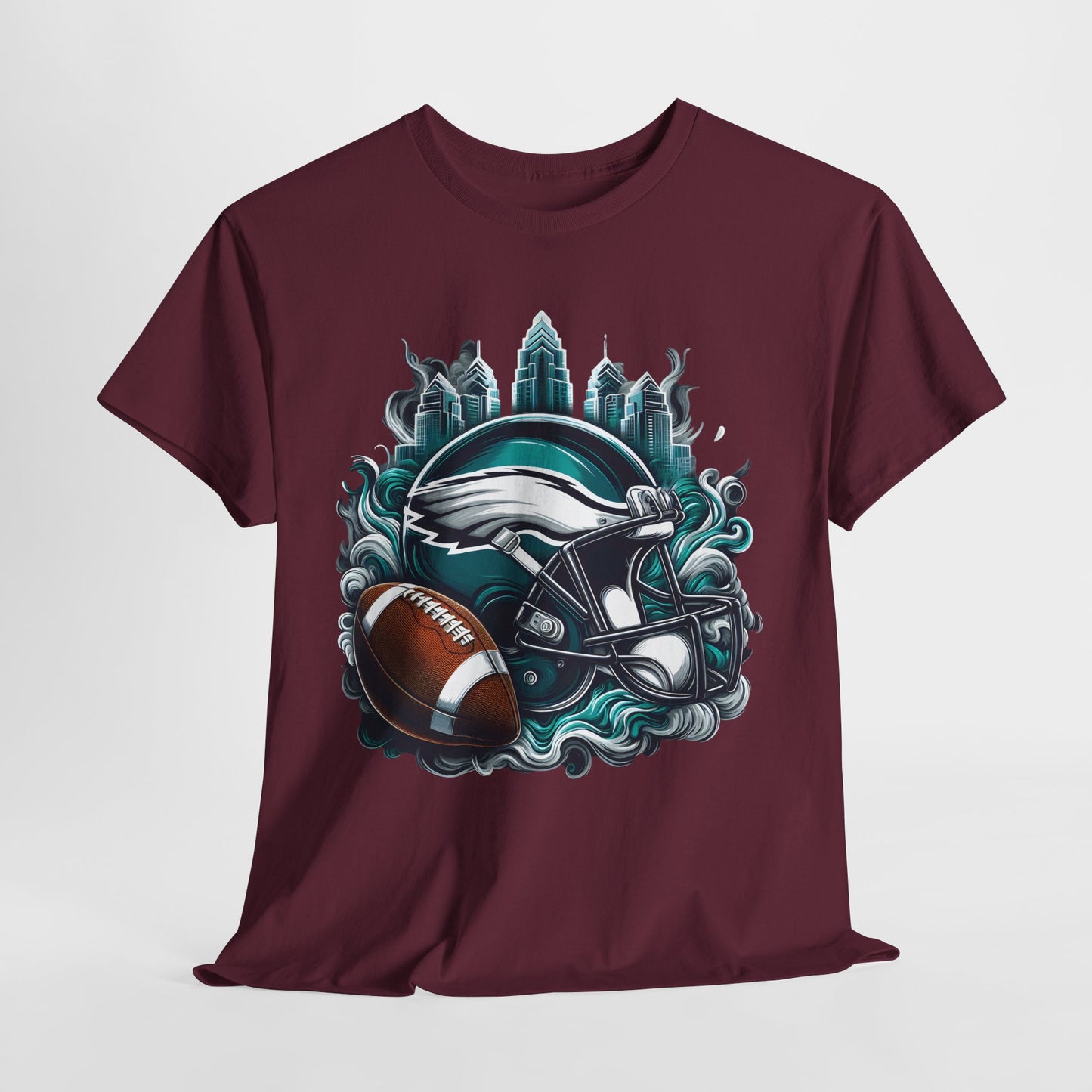 Sports Eagles Football Helmet #1 Unisex Heavy Cotton Tee
