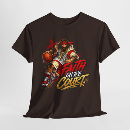 Basketball Faith on the Court Unisex Heavy Cotton Tee - 312tshirts 2