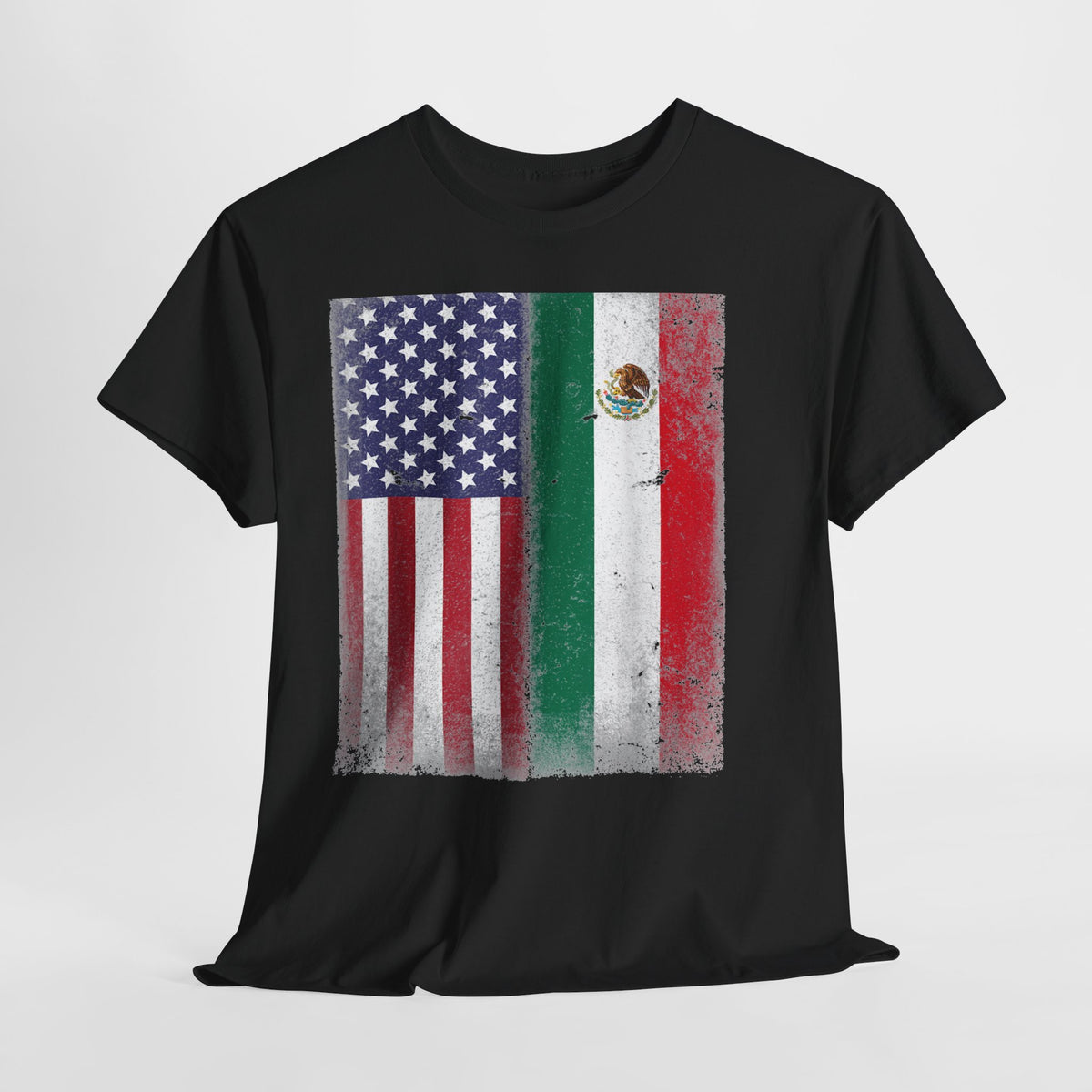 American & Mexican Heritage Flags #1 Unisex Heavy Cotton Tee - 312tshirts 2
