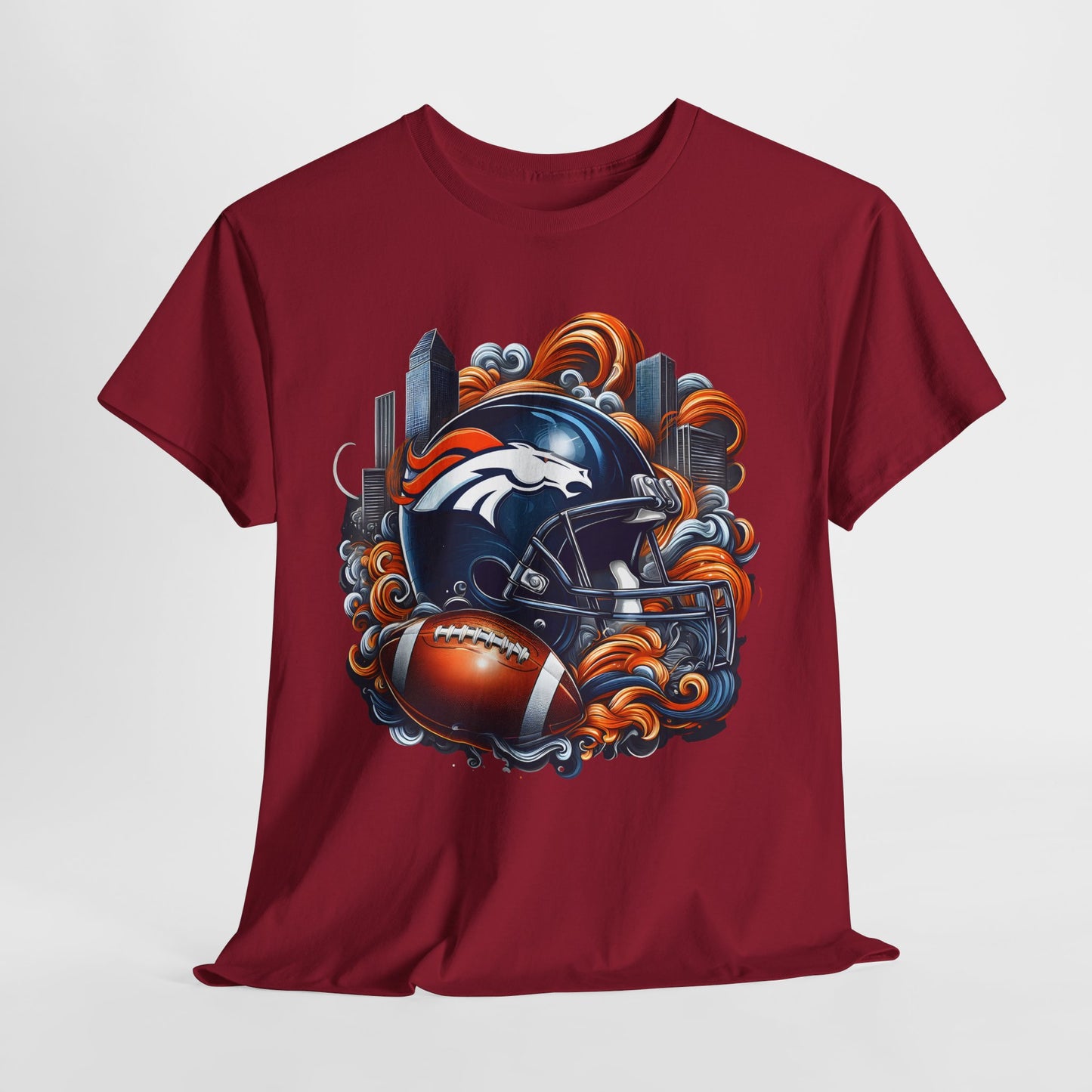 Sports Broncos Football Helmet #1 Unisex Heavy Cotton Tee