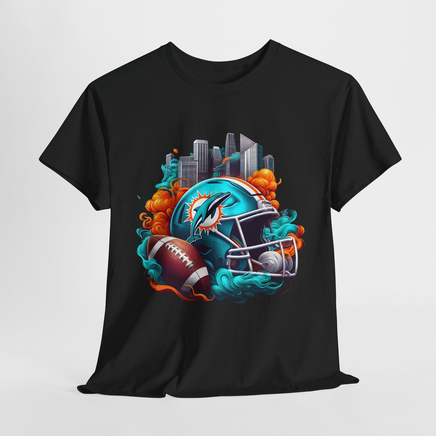 Sports Dolphins Football Helmet #1 Unisex Heavy Cotton Tee
