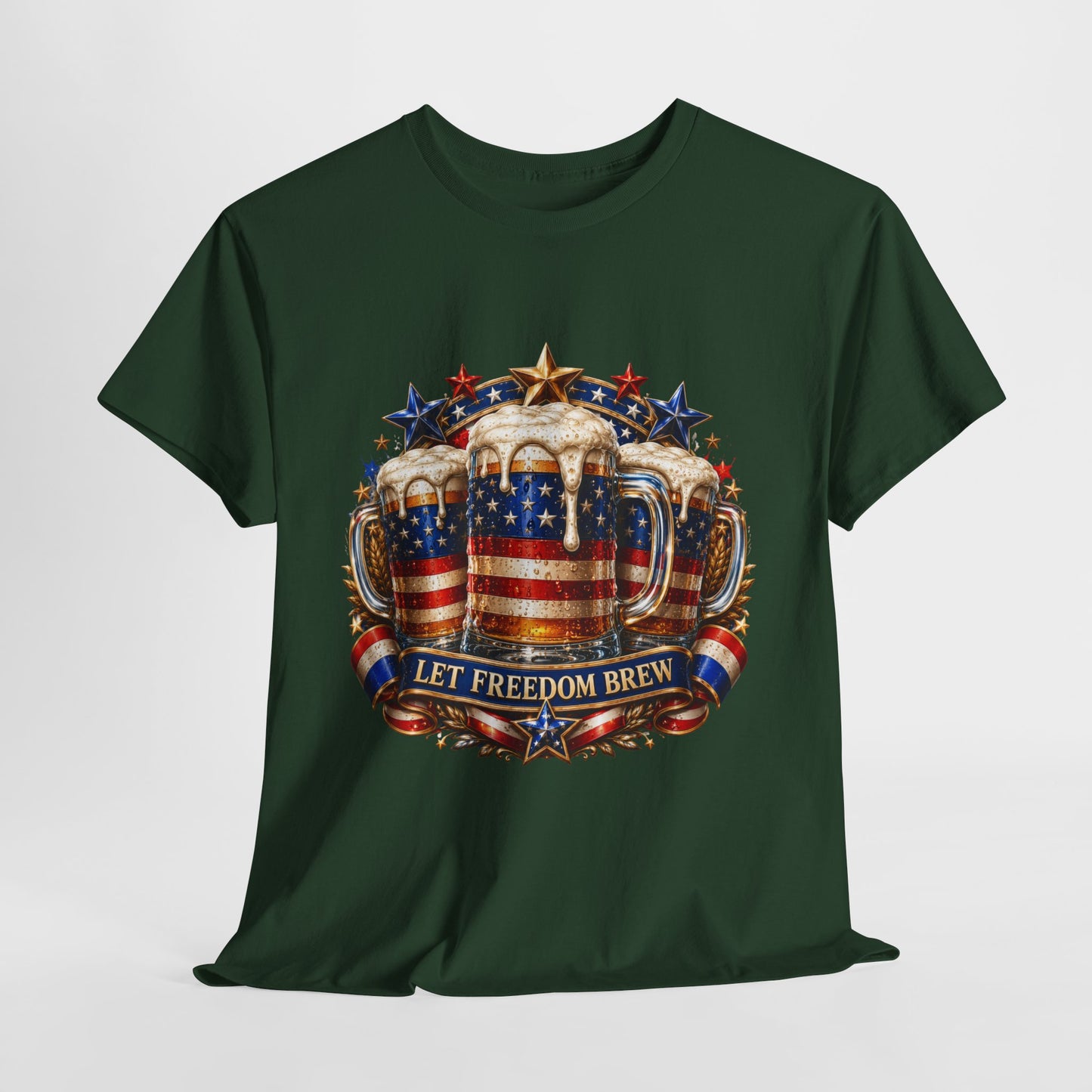 American Flag Mugs #1 Unisex Heavy Cotton Tee