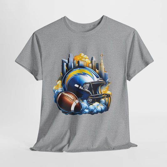 Sports Chargers Football Helmet #1 Unisex Heavy Cotton Tee