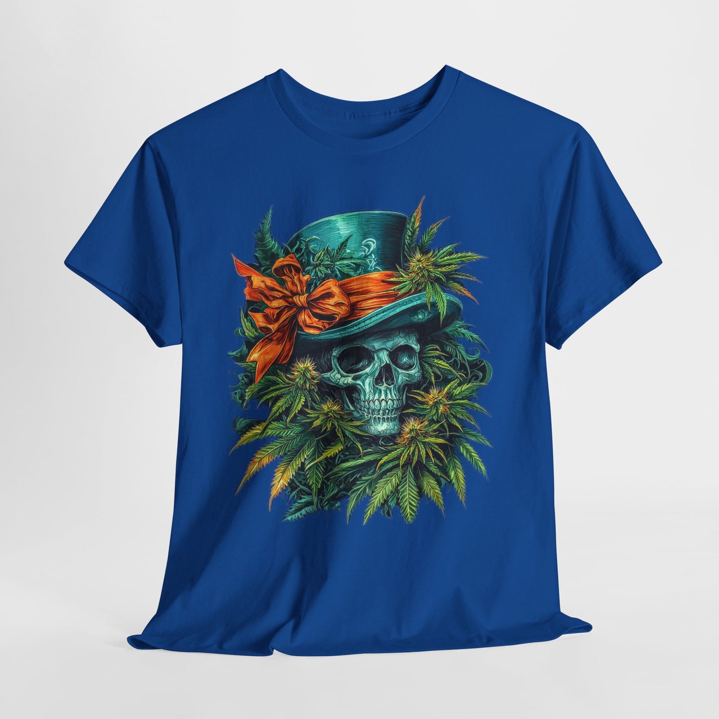 420 Skull Floral & Hat #5 Unisex Heavy Cotton Tee