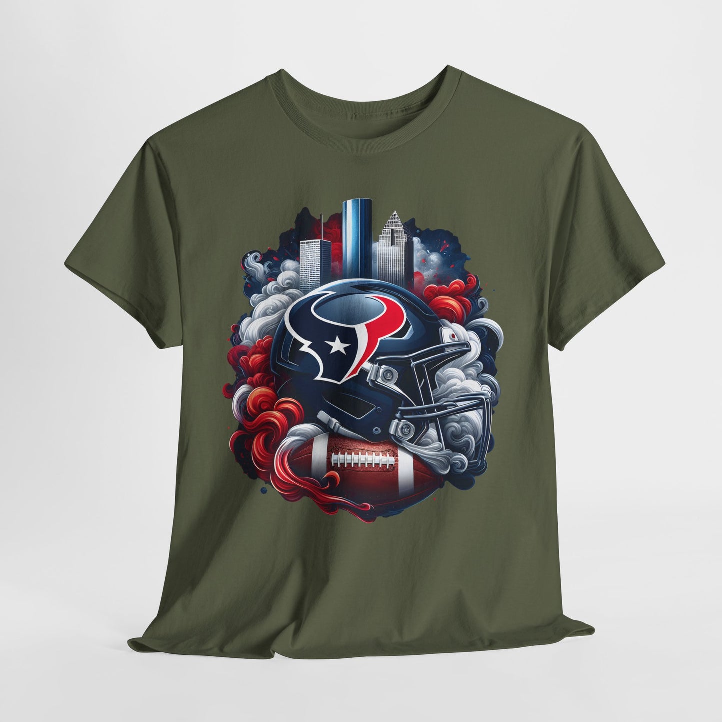Sports Texans Football Helmet #1 Unisex Heavy Cotton Tee