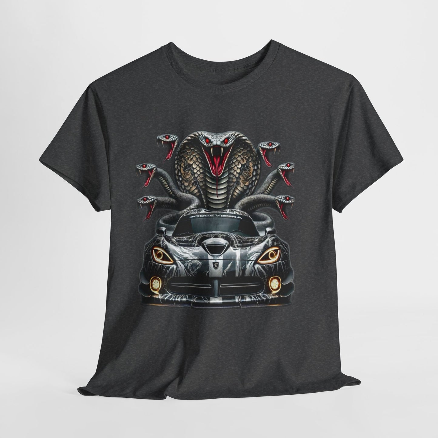 Cobra Snake & Sport Car Unisex Heavy Cotton Tee