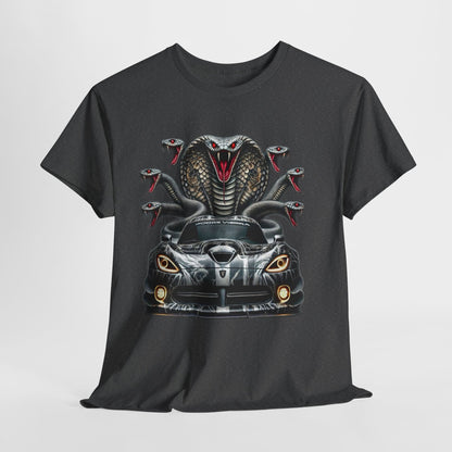 Cobra Snake & Sport Car Unisex Heavy Cotton Tee