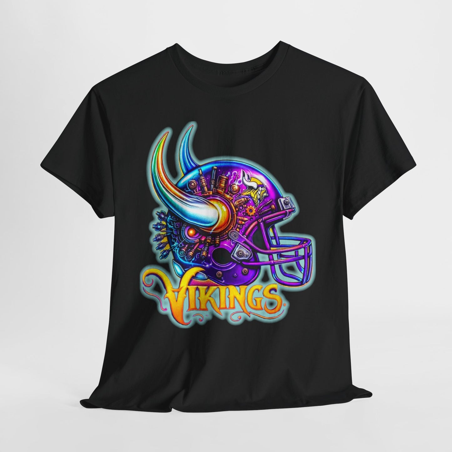 Sports Vikings Football Helmet #2 Unisex Heavy Cotton Tee