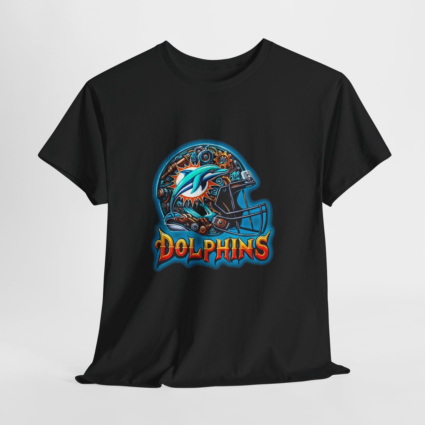 Sports Dolphins Football Helmet #2 Unisex Heavy Cotton Tee