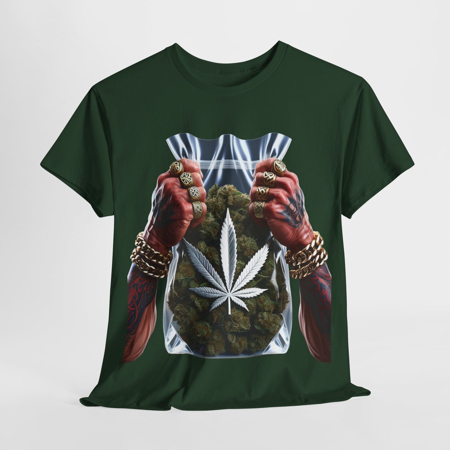 420 Silver Weed Bag Unisex Heavy Cotton Tee - 312tshirts 2