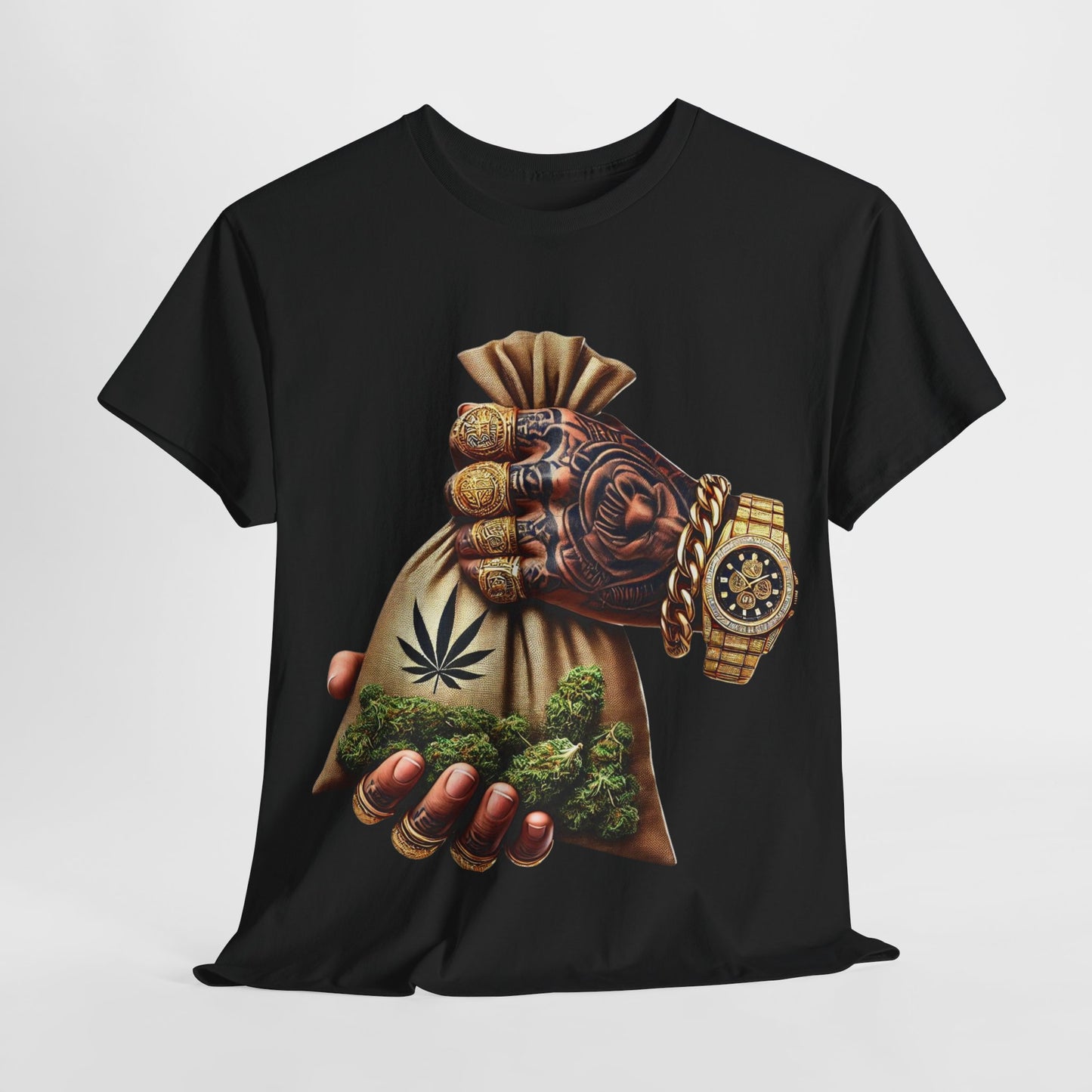 420 Hand Holding Weed Bag #3 Unisex Heavy Cotton Tee - 312tshirts 2