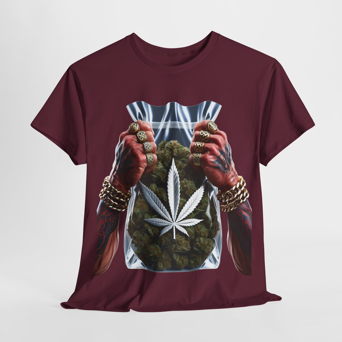 420 Silver Weed Bag Unisex Heavy Cotton Tee - 312tshirts 2