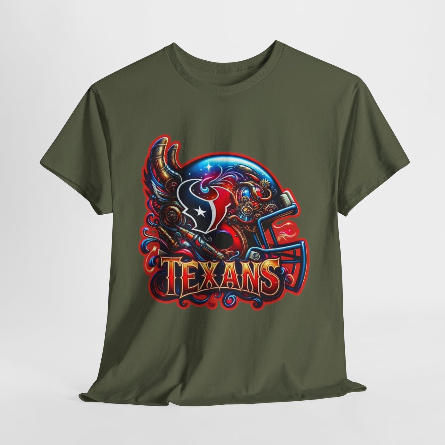 Sports Texans Football Helmet #2 Unisex Heavy Cotton Tee
