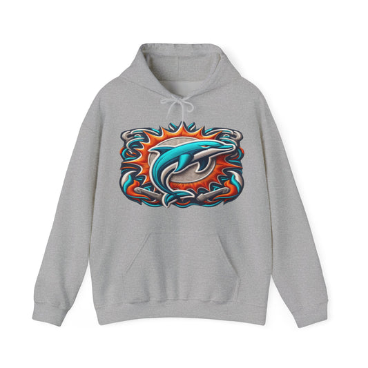 Sports Dolphins Football Logo #1 Unisex Heavy Sweatshirt Hoodie