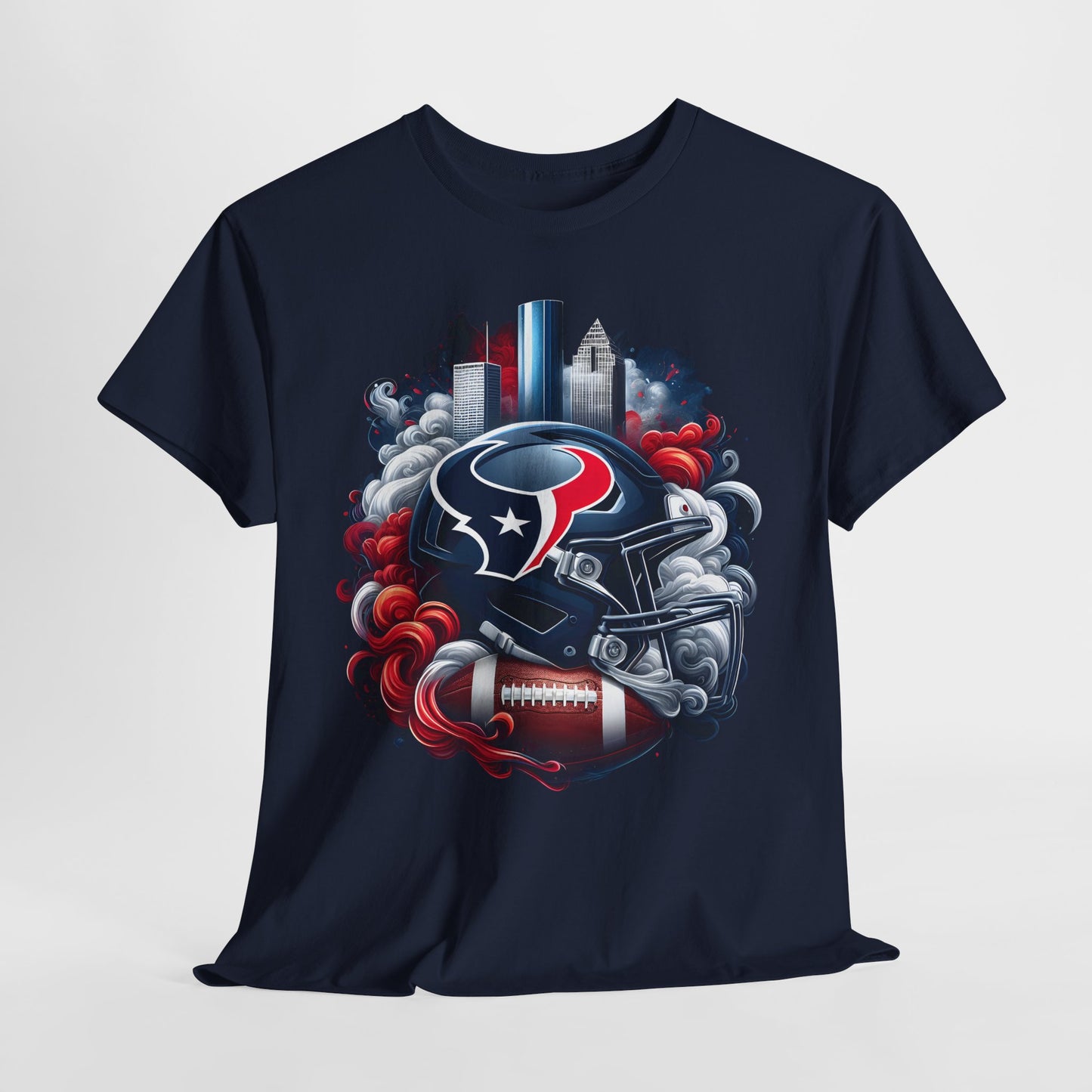Sports Texans Football Helmet #1 Unisex Heavy Cotton Tee