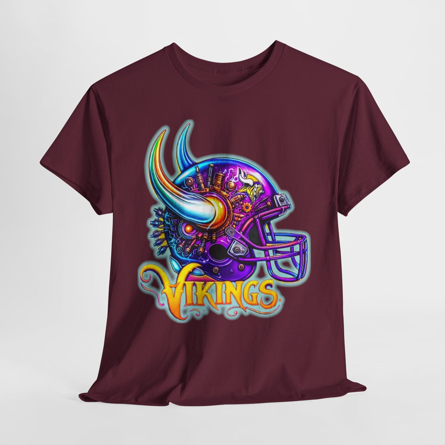 Sports Vikings Football Helmet #2 Unisex Heavy Cotton Tee