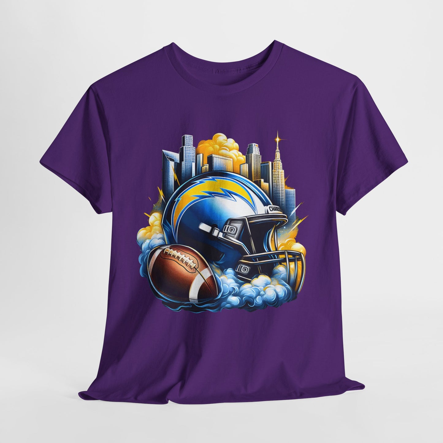 Sports Chargers Football Helmet #1 Heavy Cotton Tee