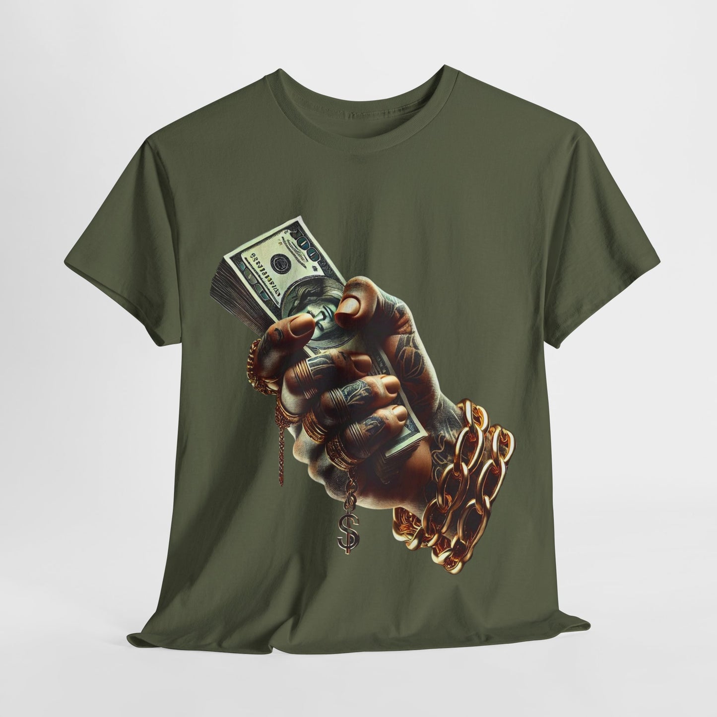 Tatted Hand Holding Cash Unisex Heavy Cotton Tee - 312tshirts 2