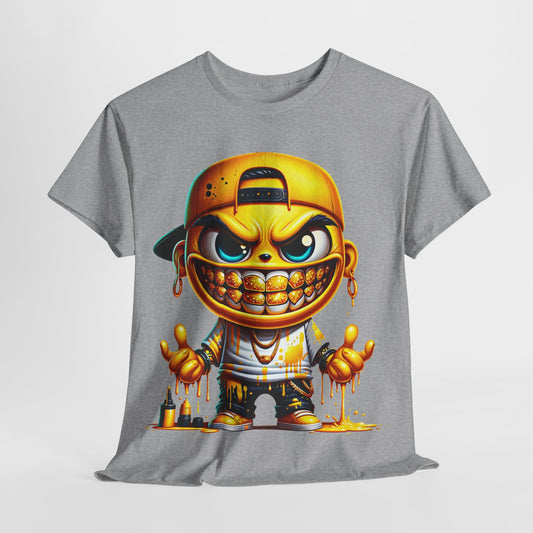 Angry Drippy Emoji Unisex Heavy Cotton Tee - 312tshirts 2