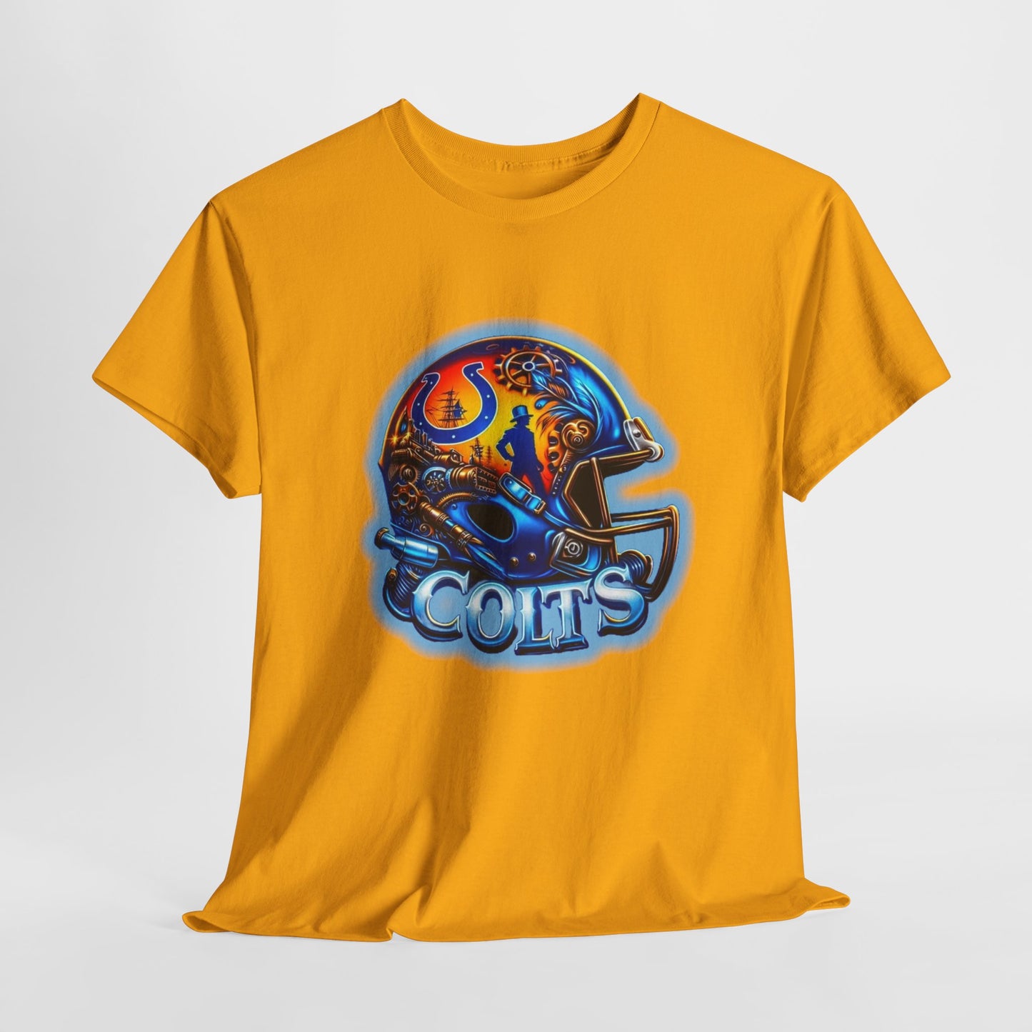 Sports Colts Football Helmet #2 Unisex Heavy Cotton Tee