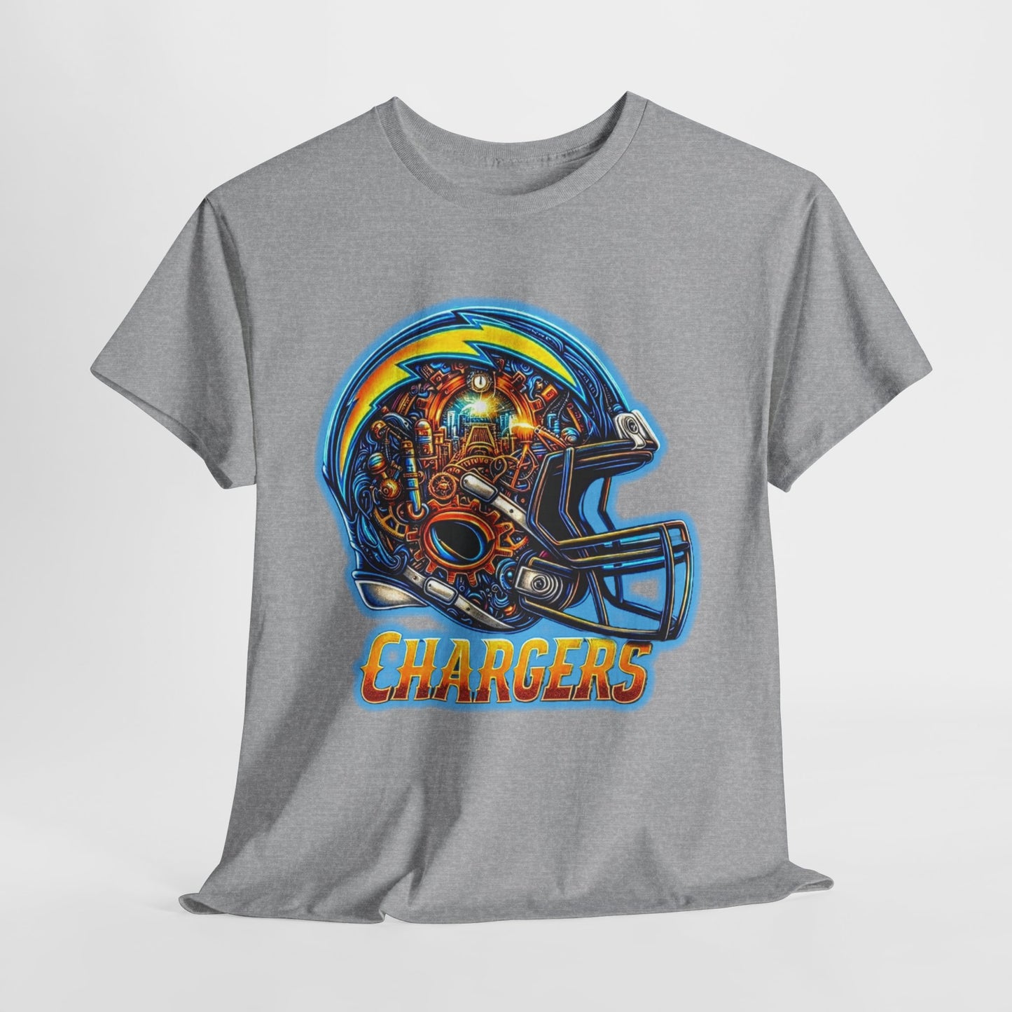 Sports Chargers Football Helmet #2 Unisex Heavy Cotton Tee