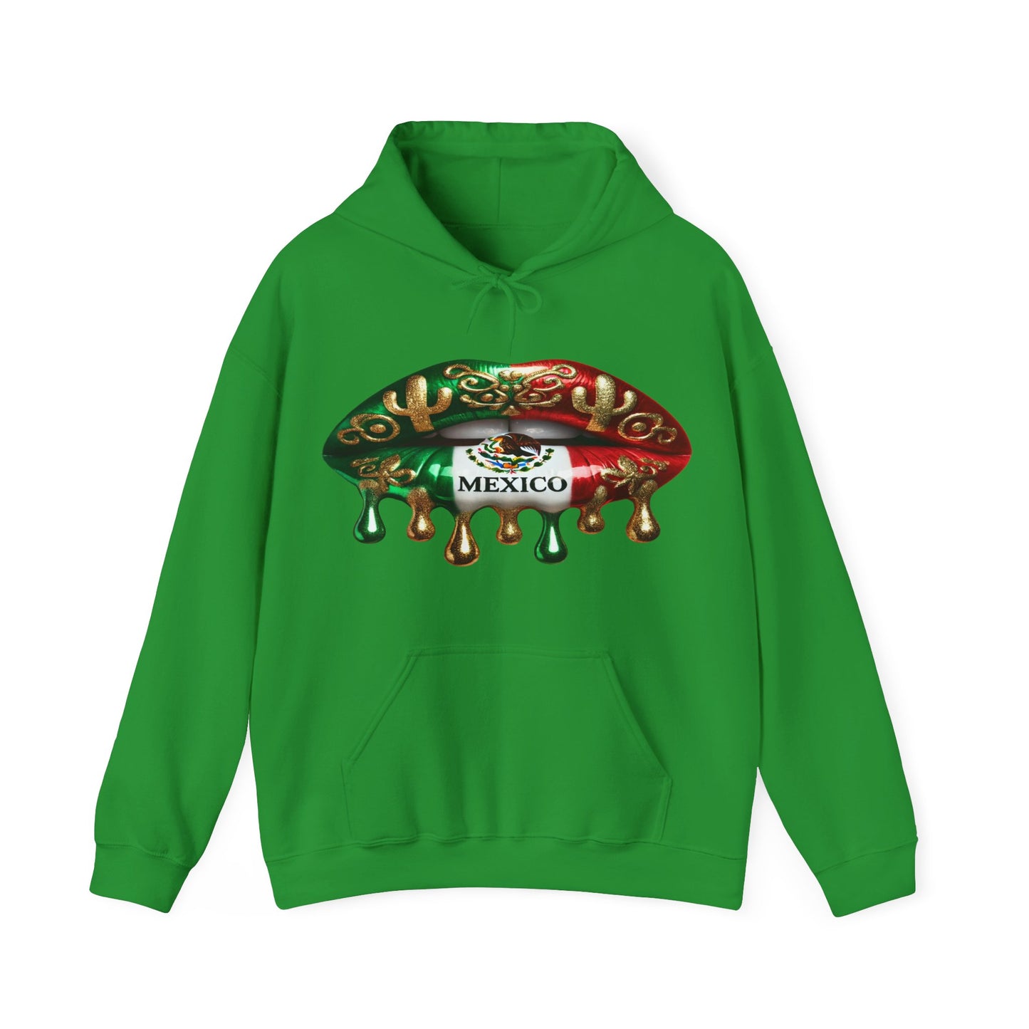 Mexico Dripping Flag Lips Hoodie — Mexican Pride Pullover