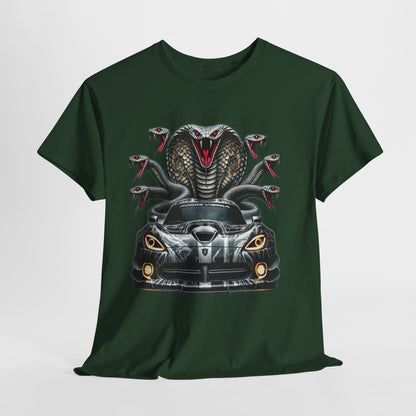 Cobra Snake & Sport Car Unisex Heavy Cotton Tee