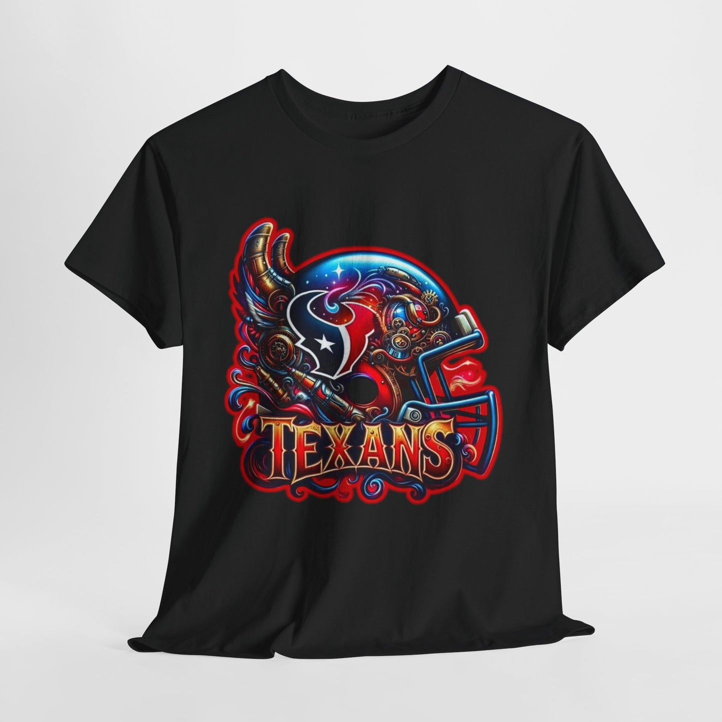 Sports Texans Football Helmet #2 Unisex Heavy Cotton Tee
