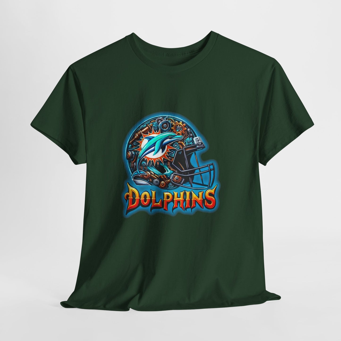 Sports Dolphins Football Helmet #2 Unisex Heavy Cotton Tee