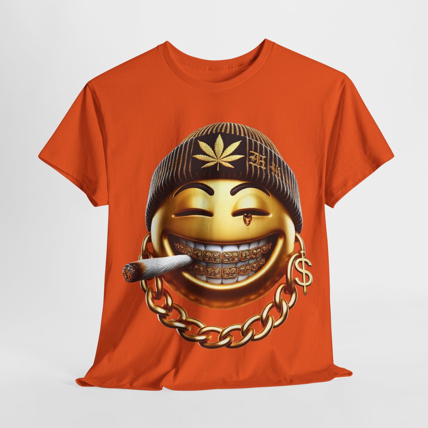 420 Gangster Smokey Gold Emoji #4 Unisex Heavy Cotton Tee - 312tshirts 2