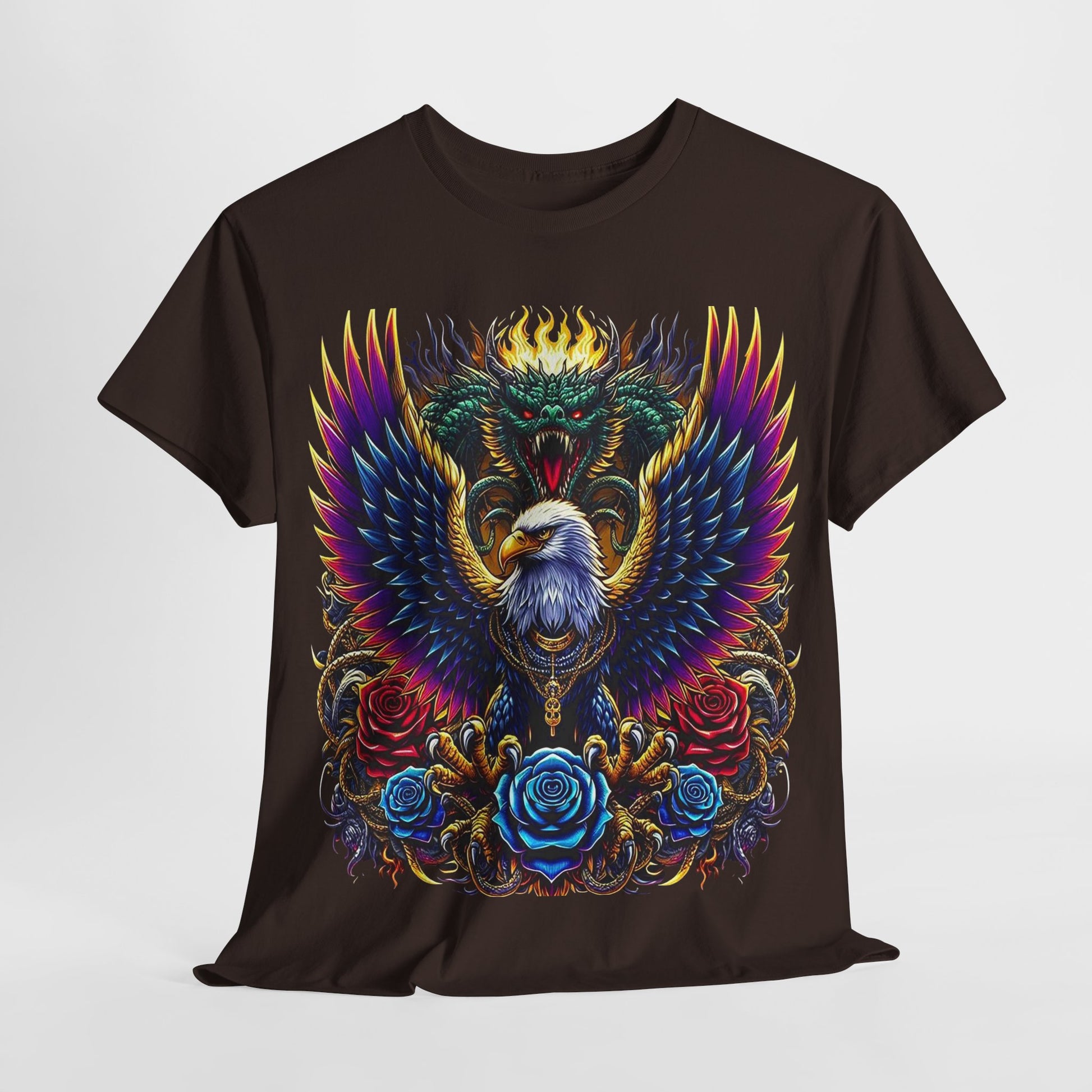 Eagle and Rose 1 Unisex Heavy Cotton Tee - 312tshirts 2
