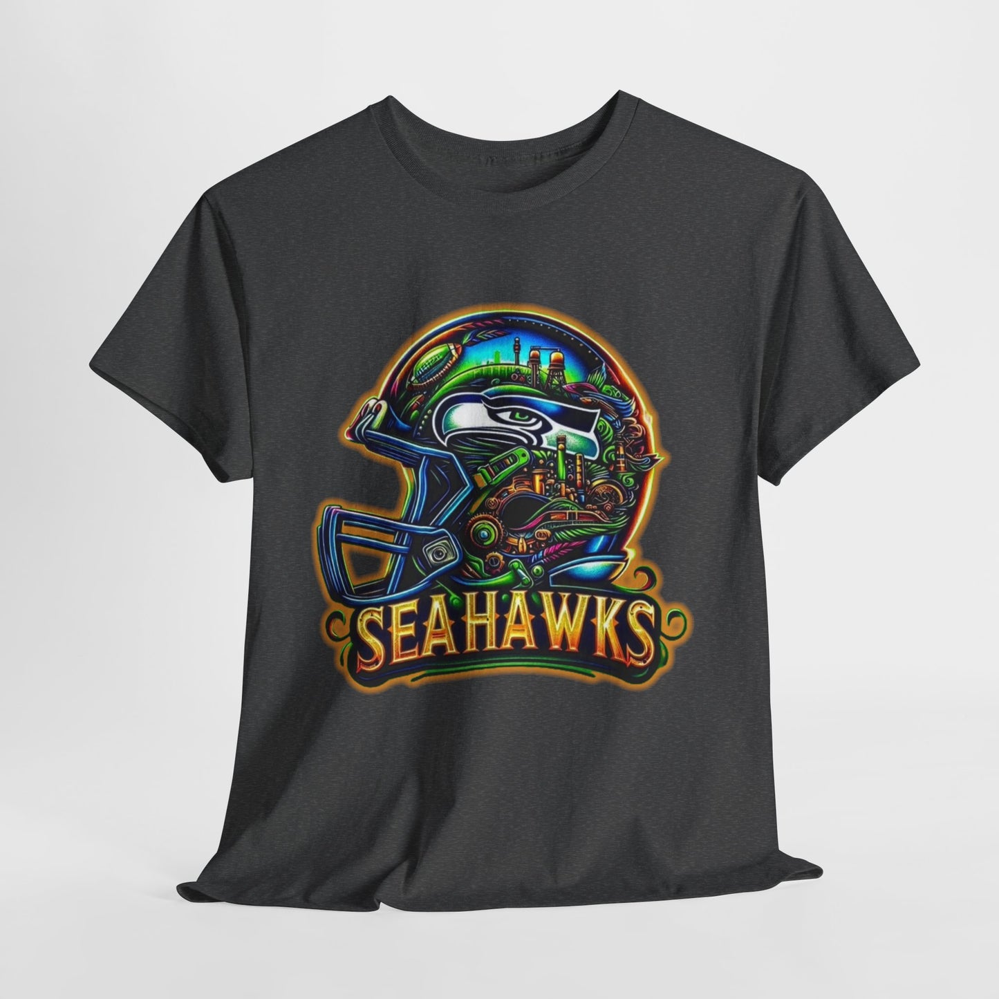 Sports Seahawks Football Helmet #2 Unisex Heavy Cotton Tee