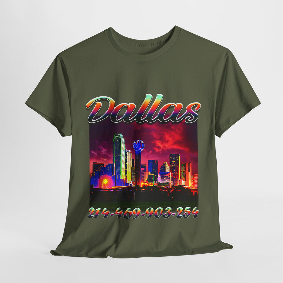 Dallas area code Unisex Heavy Cotton Tee