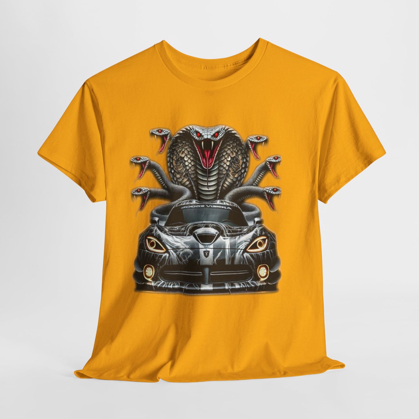 Cobra Snake & Sport Car Unisex Heavy Cotton Tee
