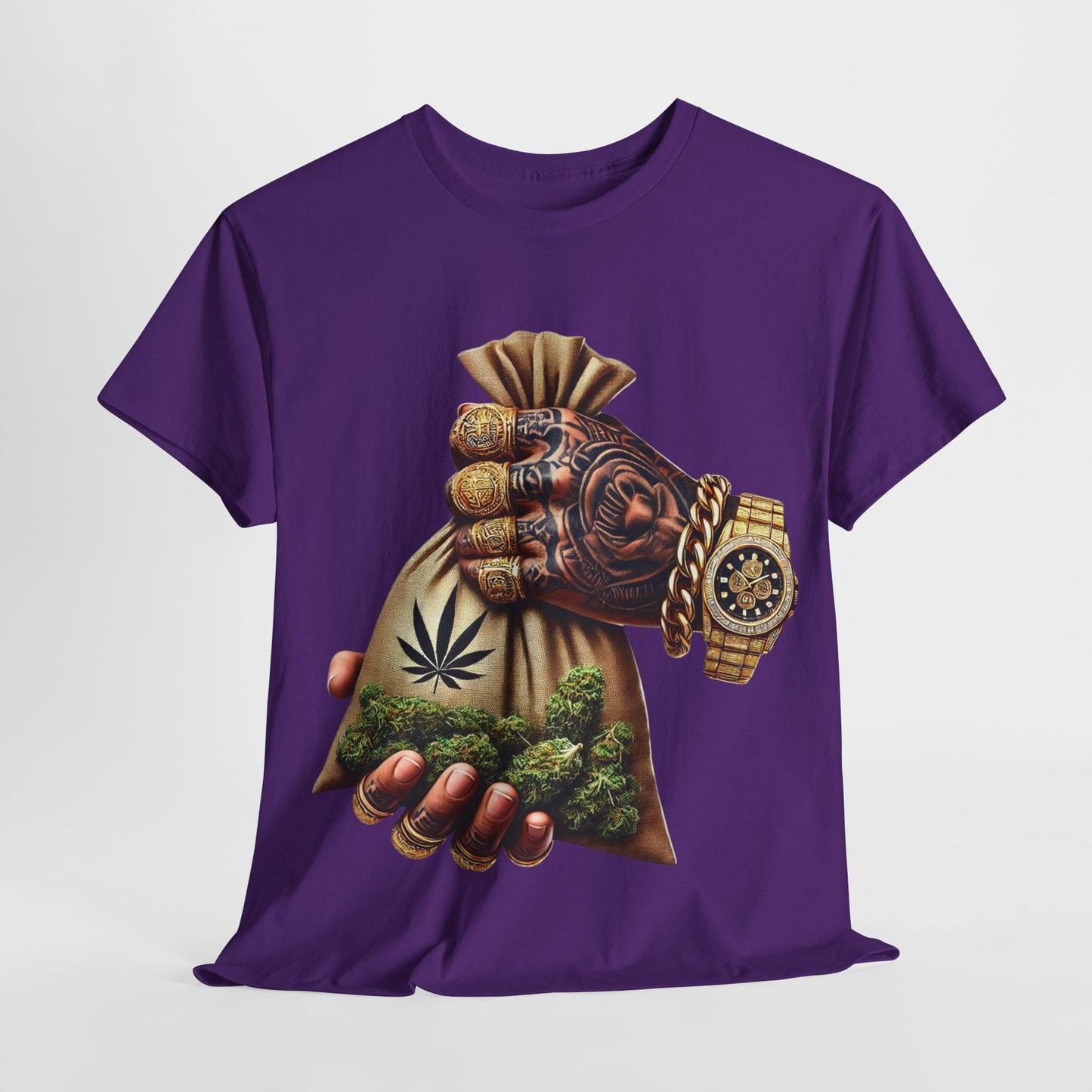 420 Hand Holding Weed Bag #3 Unisex Heavy Cotton Tee - 312tshirts 2