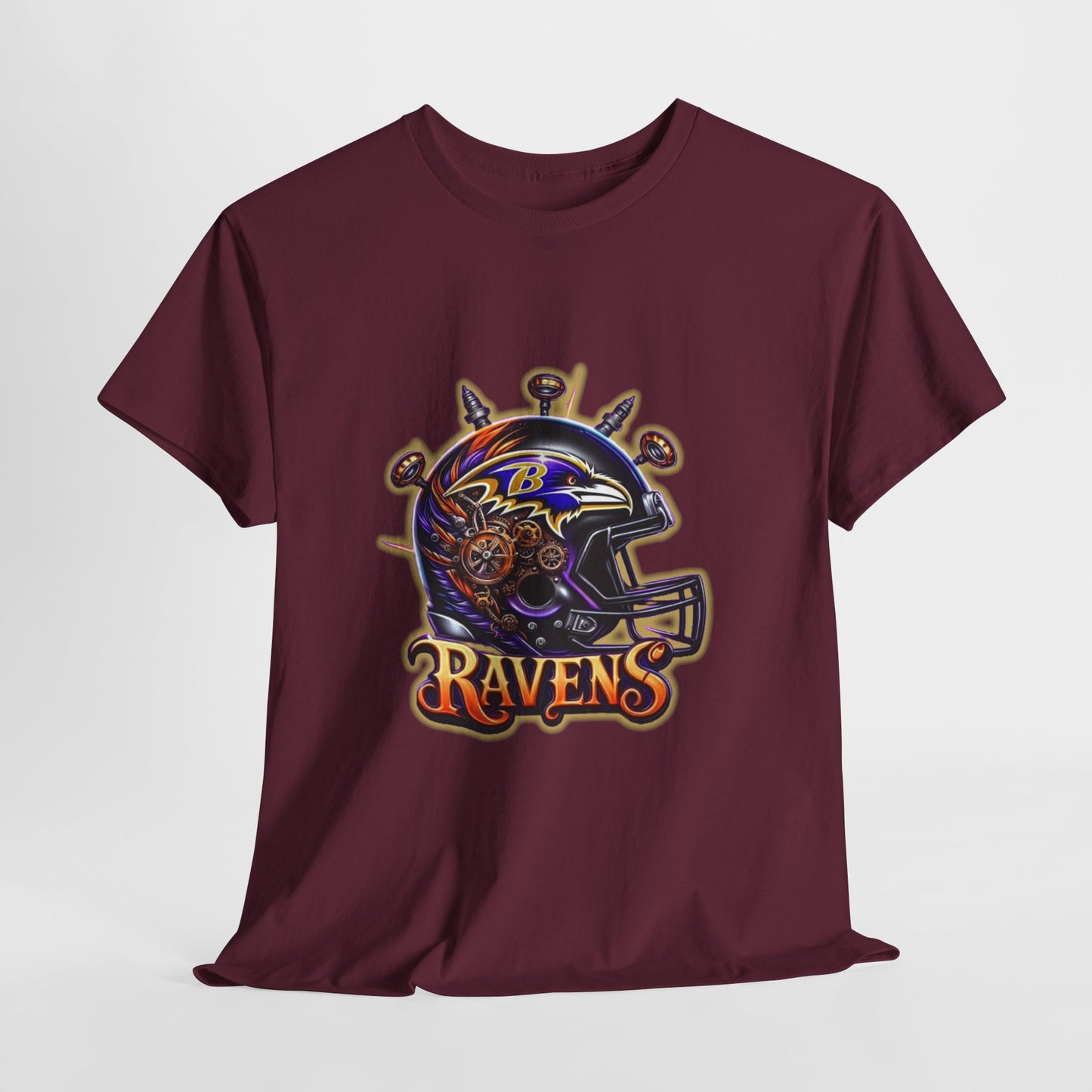 Sports Ravens Football Helmet #2 Unisex Heavy Cotton Tee