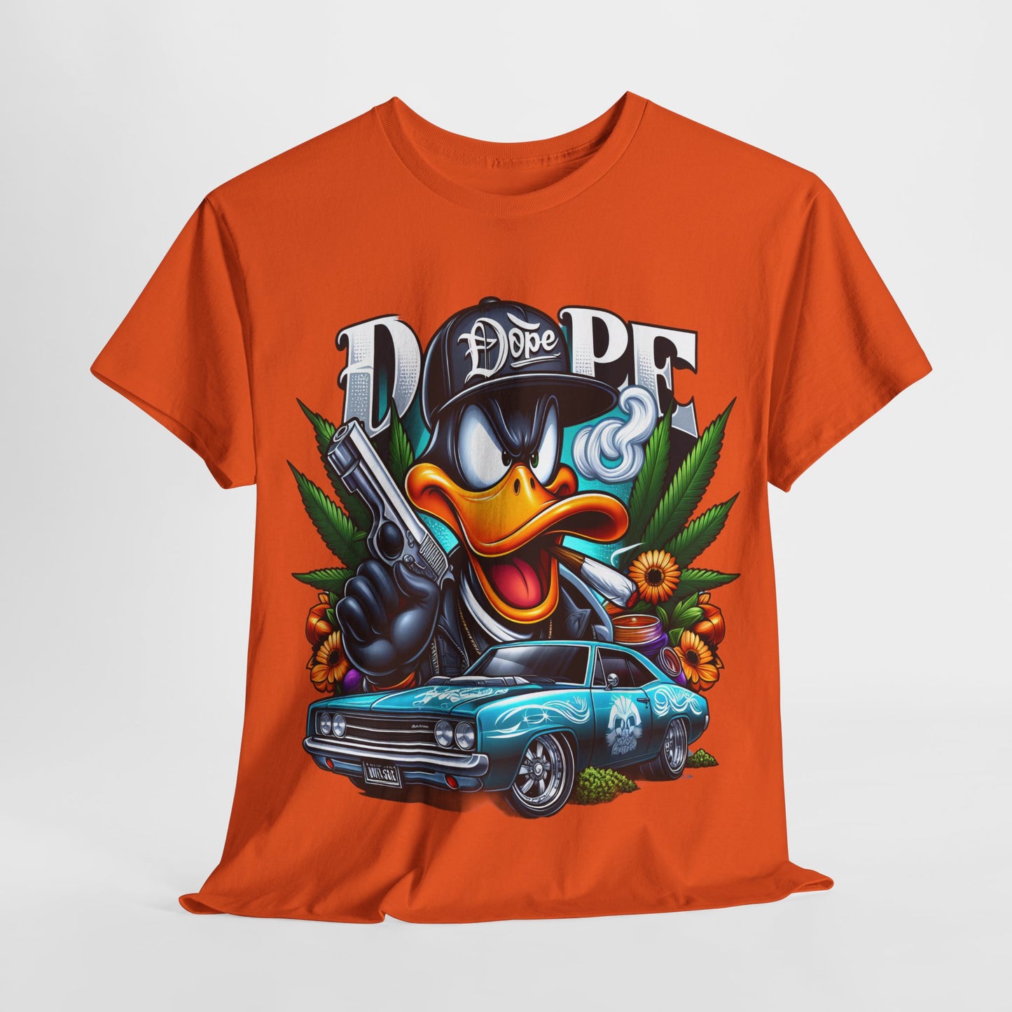420 Dope Vibes Gangsta Duck #4 Unisex Heavy Cotton Tee