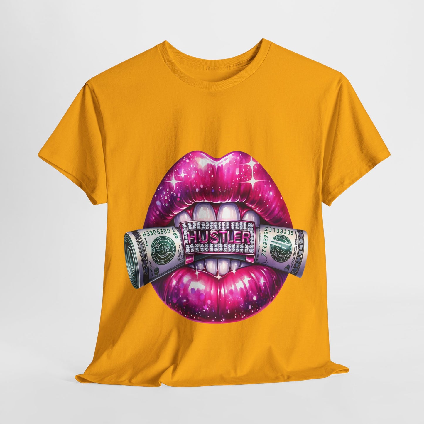 Hustler Dollar Bill Bling Lips #1 Unisex Heavy Cotton Tee - 312tshirts 2