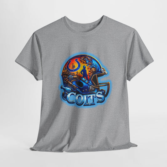 Sports Colts Football Helmet #2 Unisex Heavy Cotton Tee