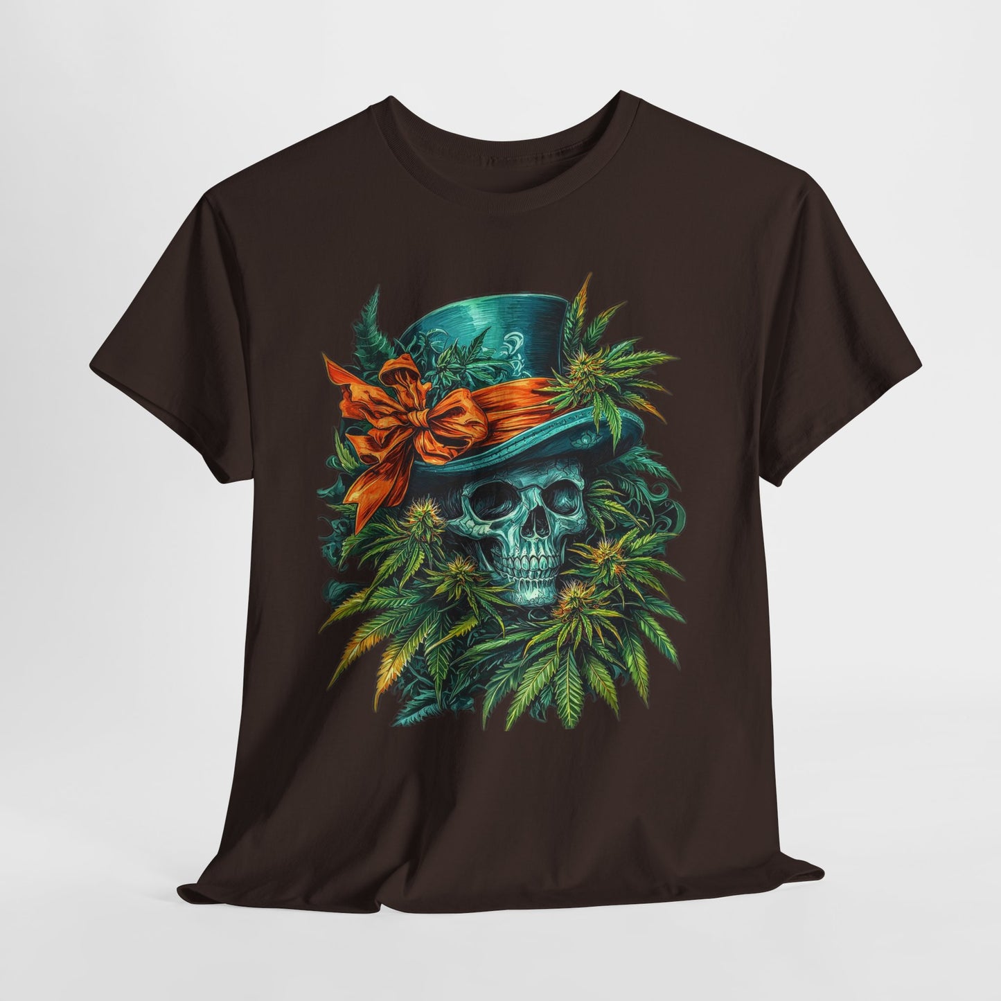 420 Skull Floral & Hat #5 Unisex Heavy Cotton Tee
