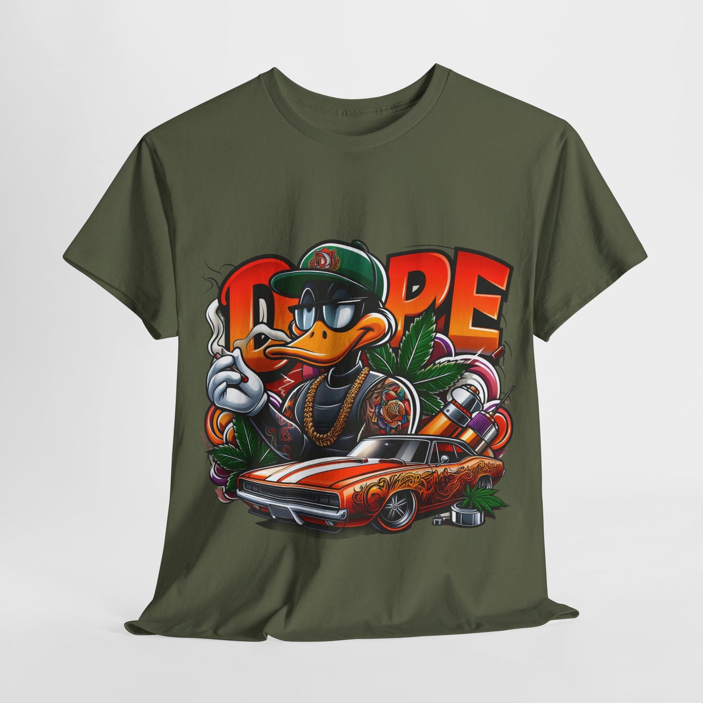 420 Dope Vibes Gangsta Duck #12 Unisex Heavy Cotton Tee