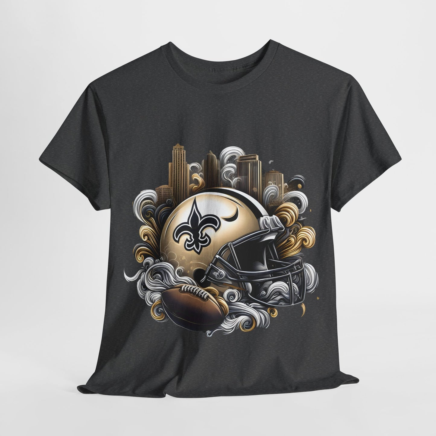 Sports Saints Football Helmet #17 Unisex Heavy Cotton Tee