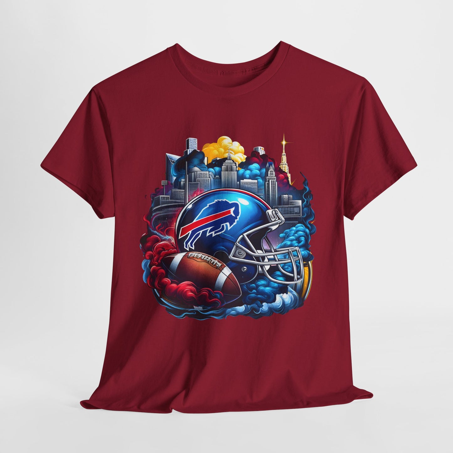 Sports NY Bills Football Helmet #1 Unisex Heavy Cotton Tee