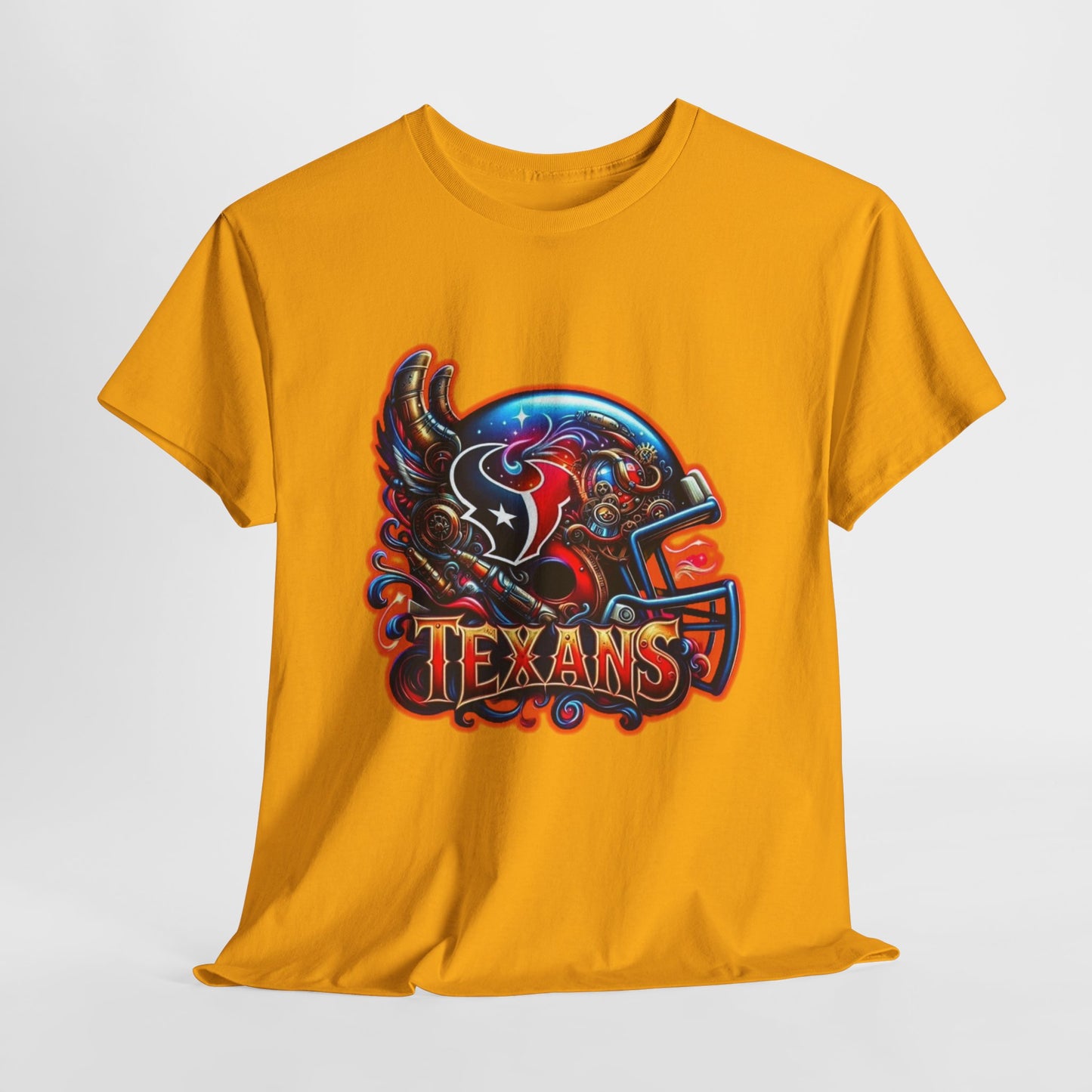 Sports Texans Football Helmet #2 Unisex Heavy Cotton Tee
