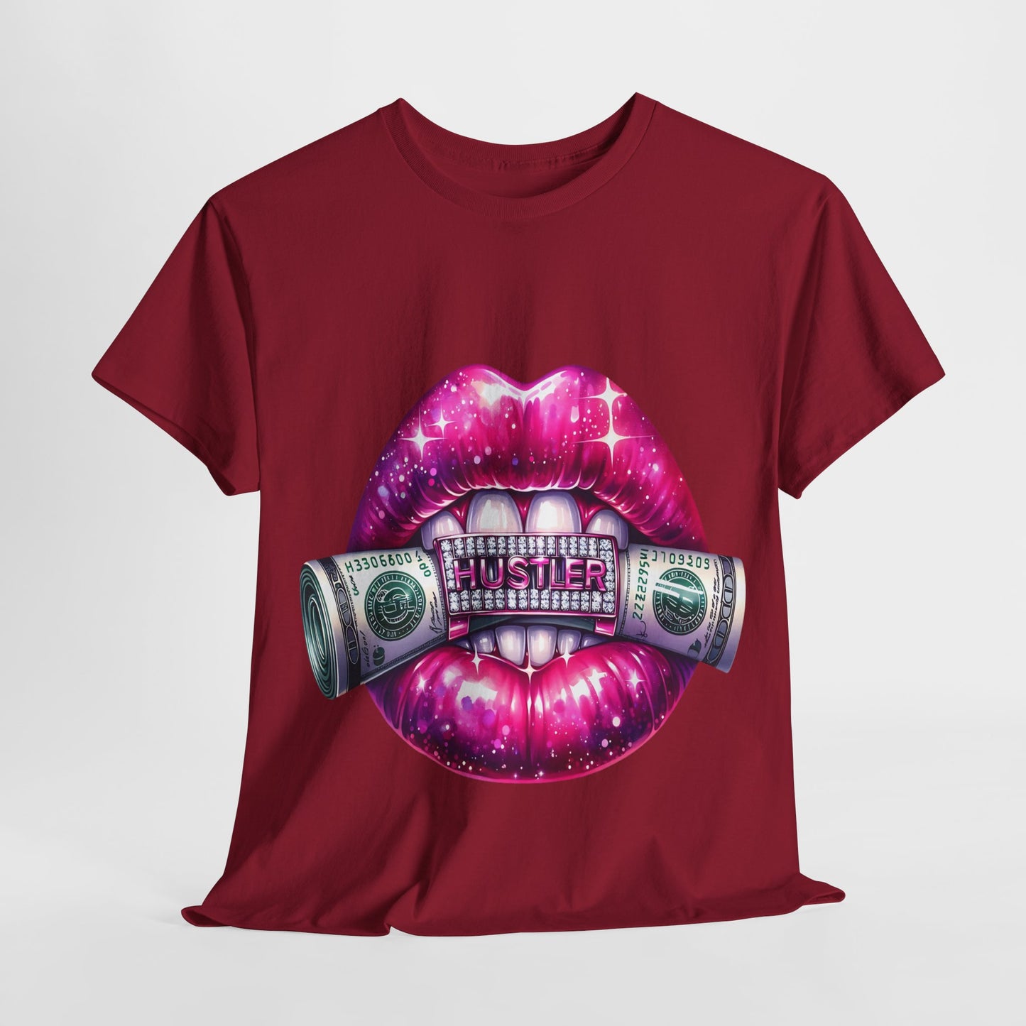 Hustler Dollar Bill Bling Lips #1 Unisex Heavy Cotton Tee - 312tshirts 2