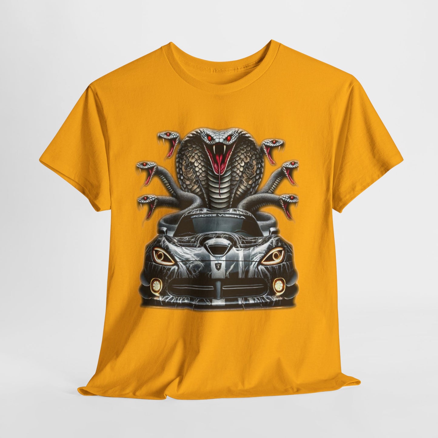 Cobra Snake & Sport Car Unisex Heavy Cotton Tee