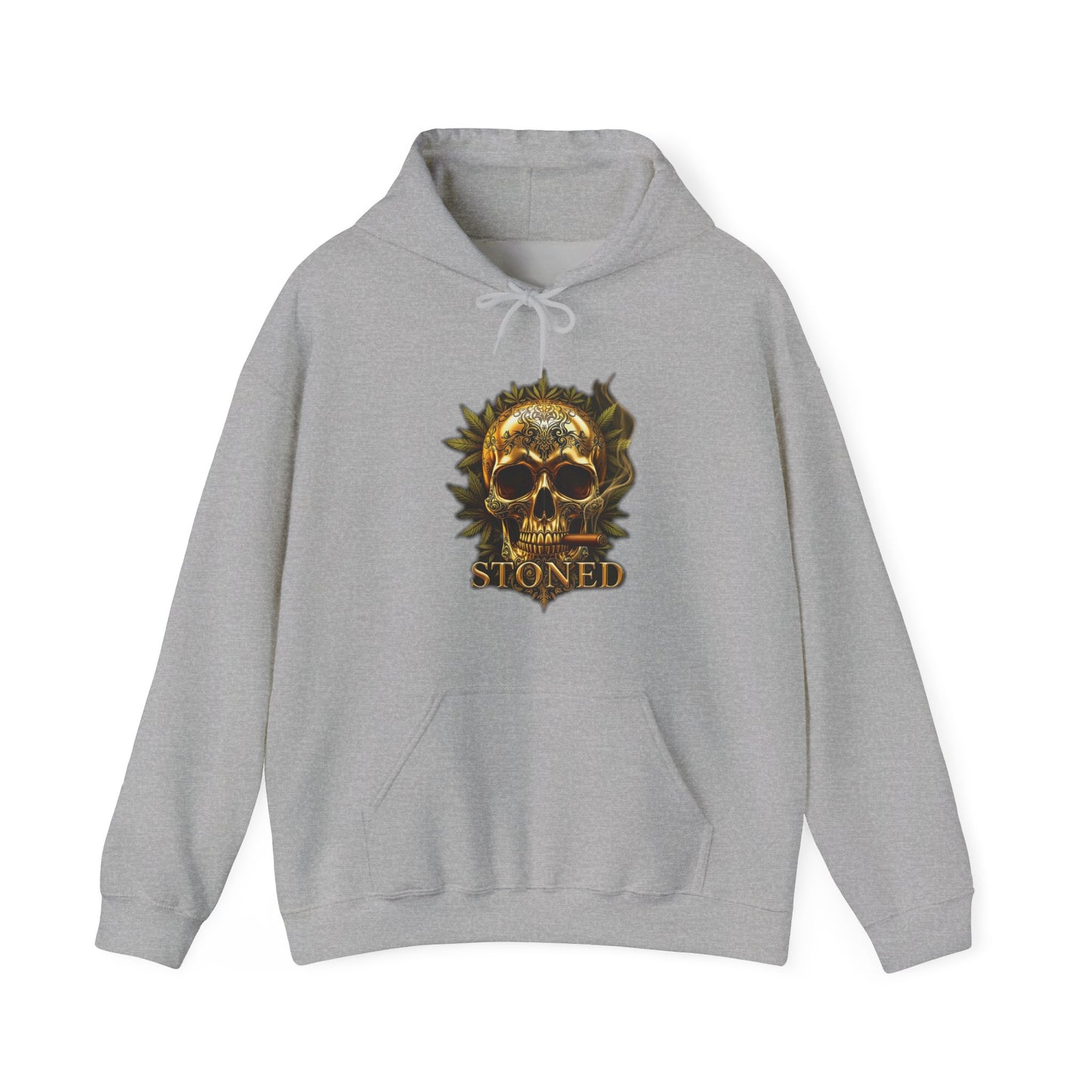 420 Gold Skull ‘Stoned’ Unisex Heavy Sweatshirt Hoodie
