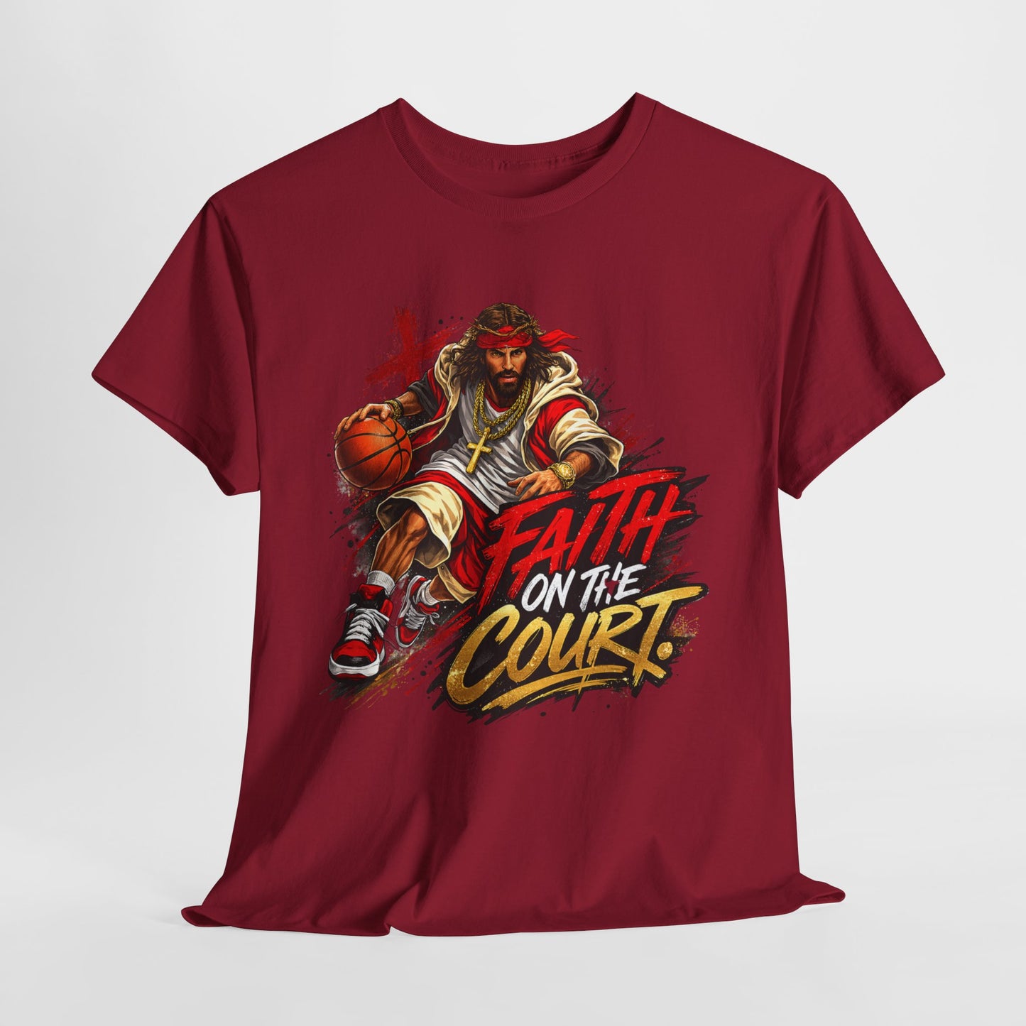 Basketball Faith on the Court Unisex Heavy Cotton Tee - 312tshirts 2