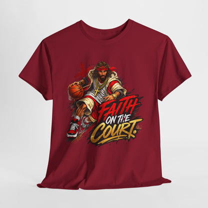 Basketball Faith on the Court Unisex Heavy Cotton Tee - 312tshirts 2